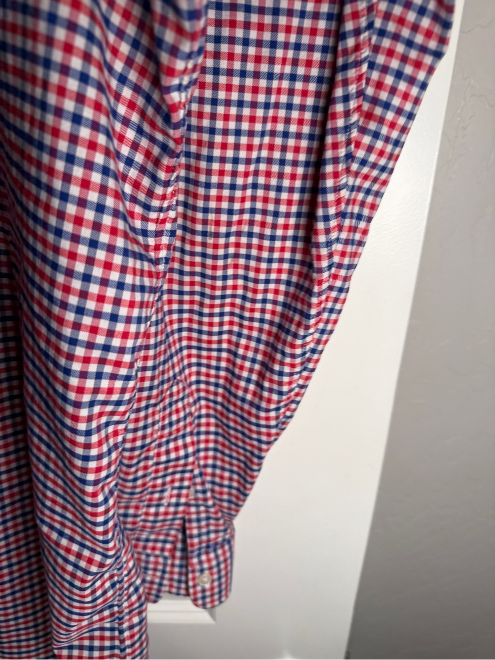 Ralph Lauren Red and Blue Gingham Button-Down Shirt - Picture 3 of 5